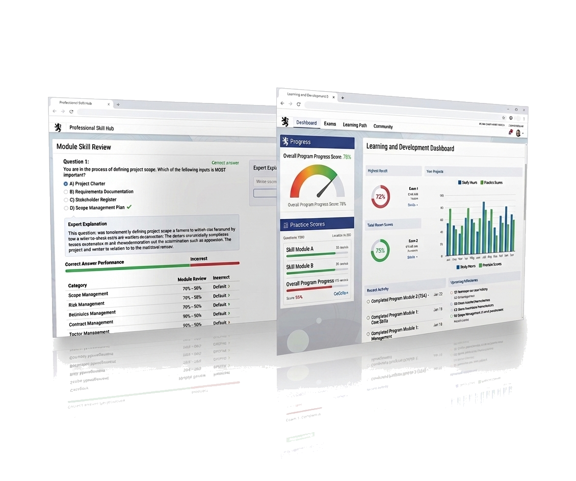 Gaming Cert Exam progress dashboard preview